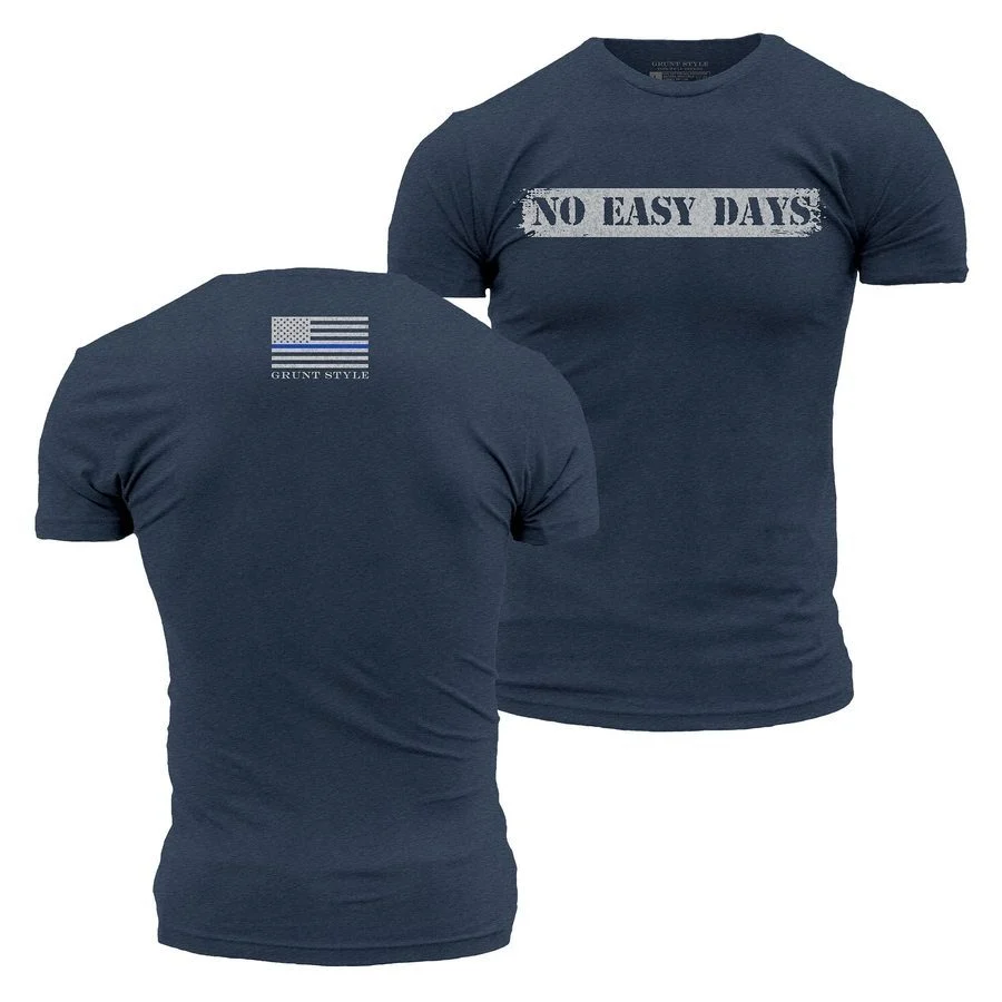 No Easy Days Police T-Shirt - Midnight Navy