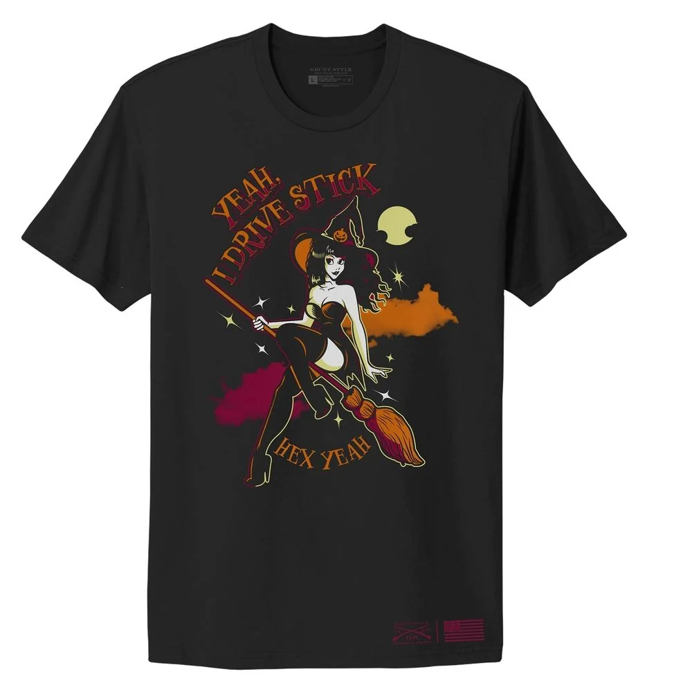 Women's I Drive Stick Boyfriend Fit T-Shirt - Black