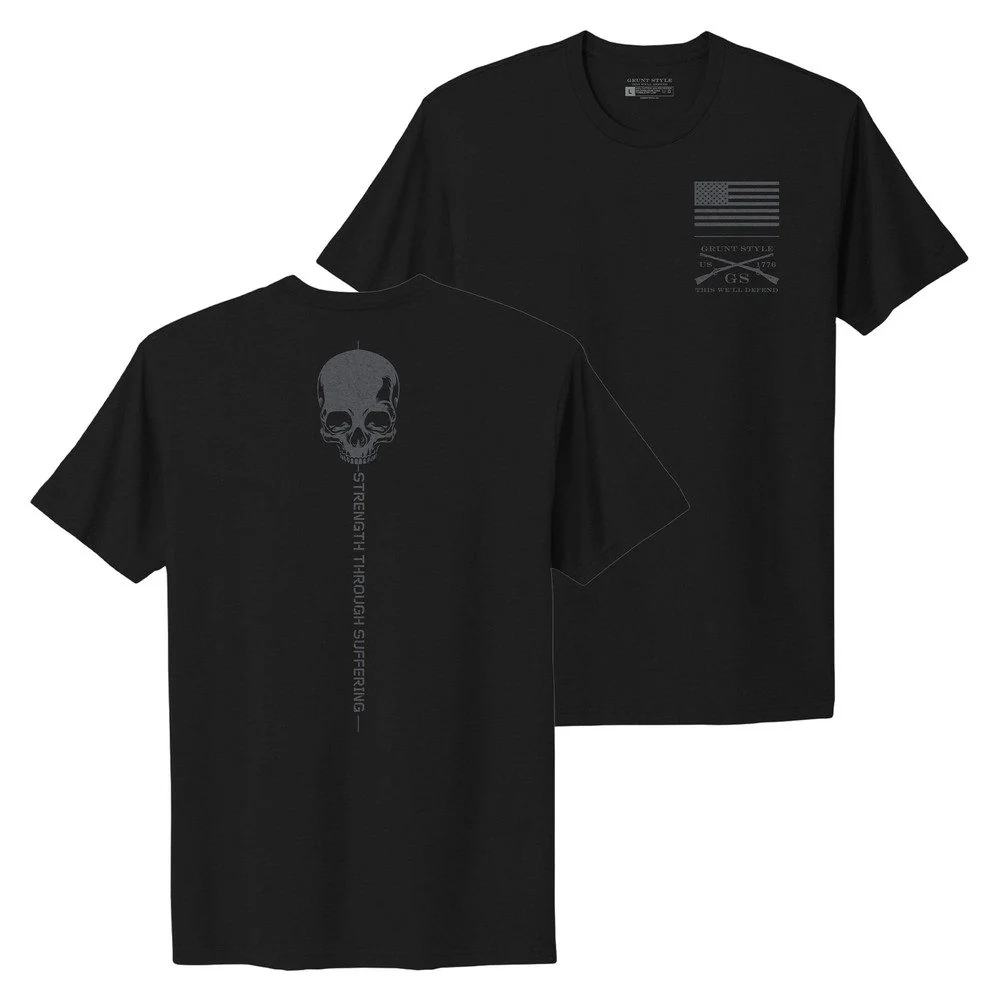 Women's Strength Through Suffering Boyfriend Fit T-Shirt - Black