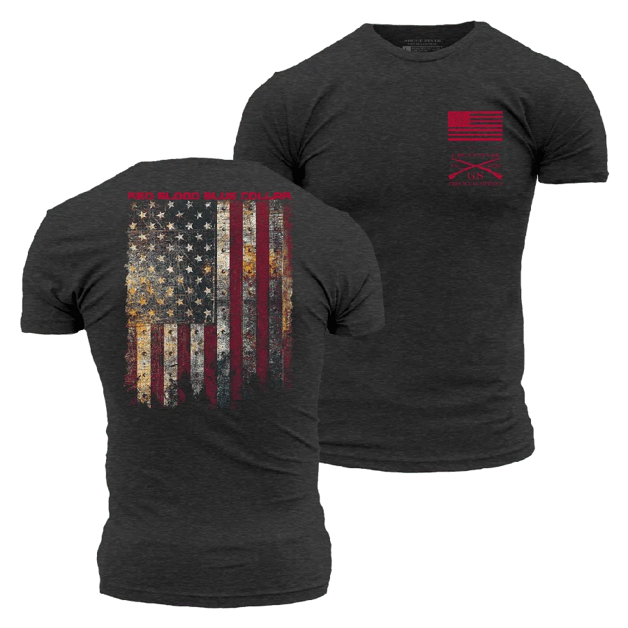 Red Blood Blue Collar® T-Shirt - Charcoal