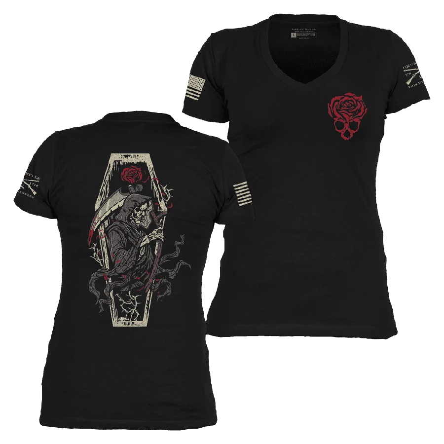 Women's Grim Reaper V-Neck - Black