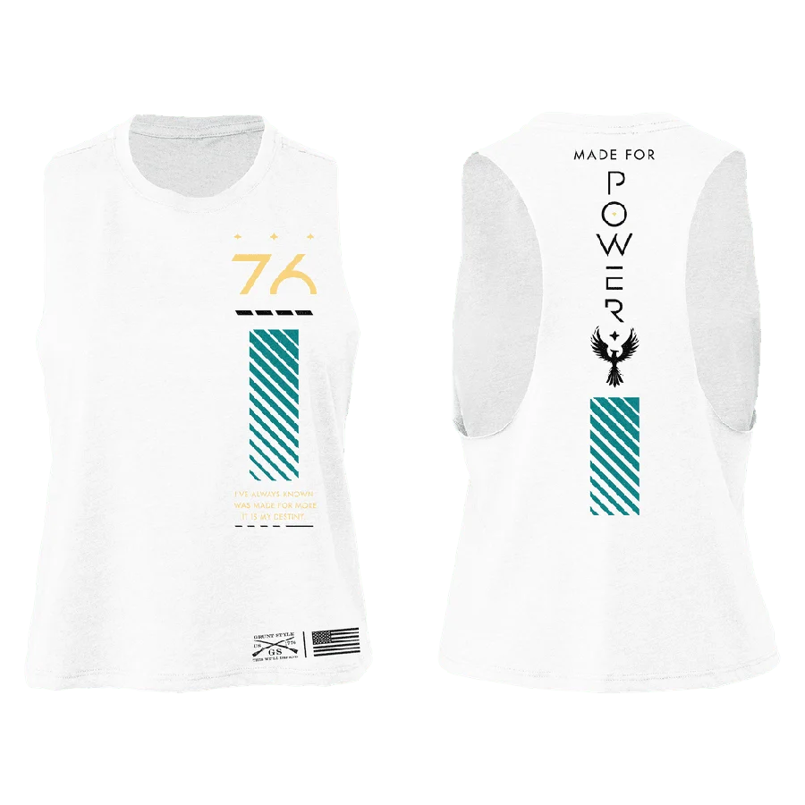 Women's Made For Power Racerback Cropped Tank - White
