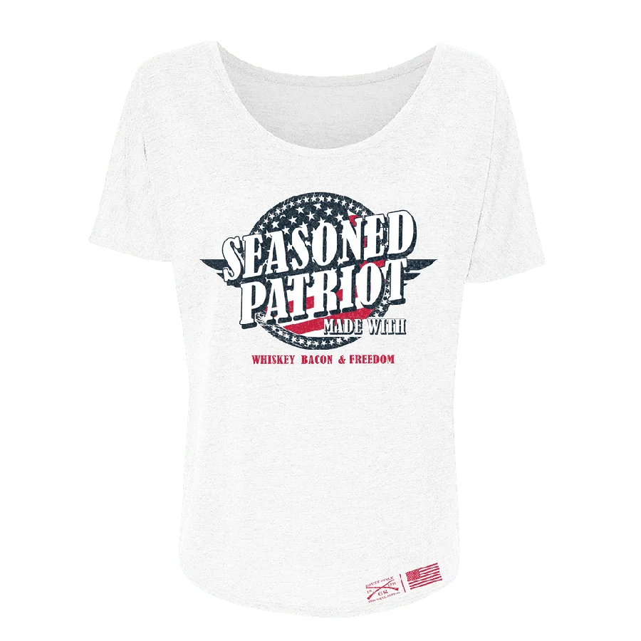 Women's Seasoned Patriot Slouchy Fit T-Shirt - White