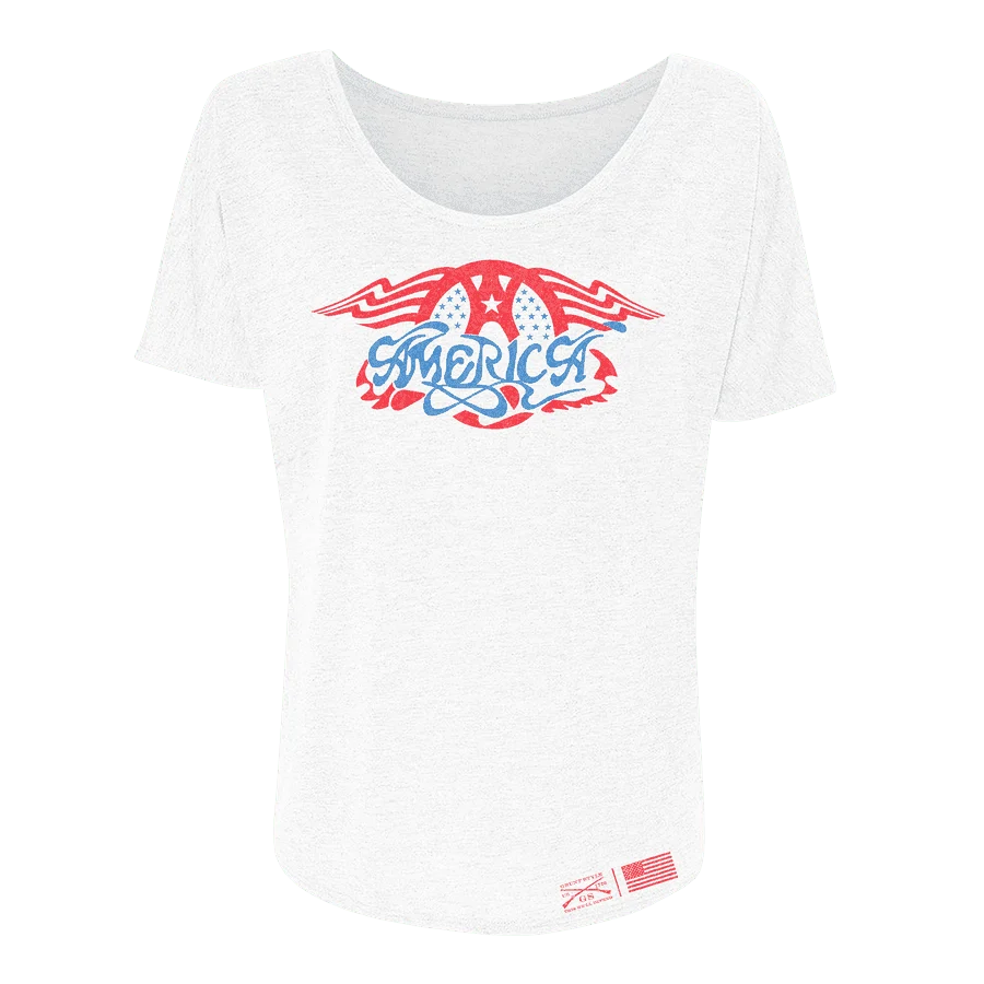Women's AeroAmerica Slouchy Fit T-Shirt - White