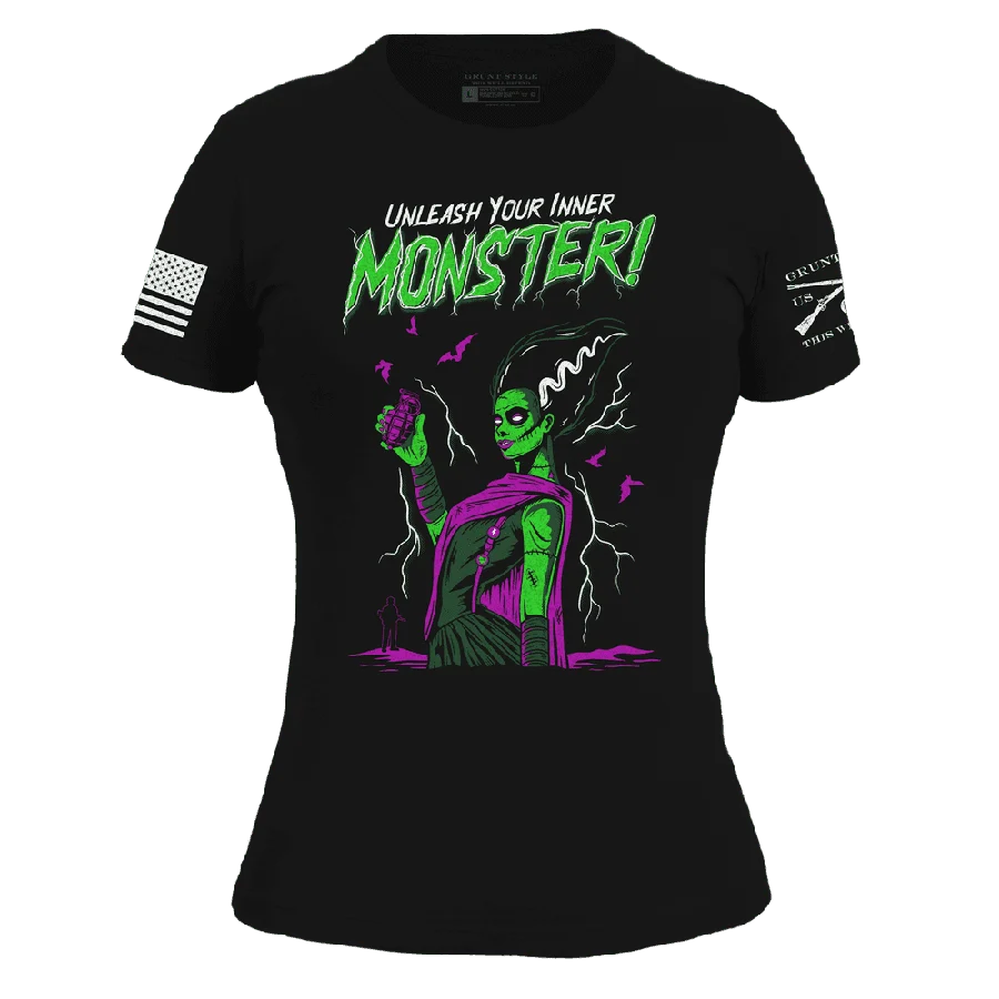 Women's Inner Monster Slim Fit T-Shirt - Black