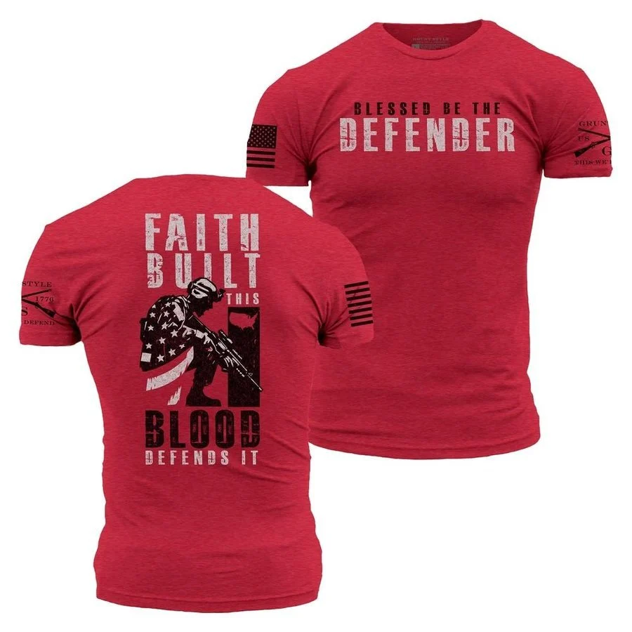 Blessed Be The Defender T-Shirt - Red