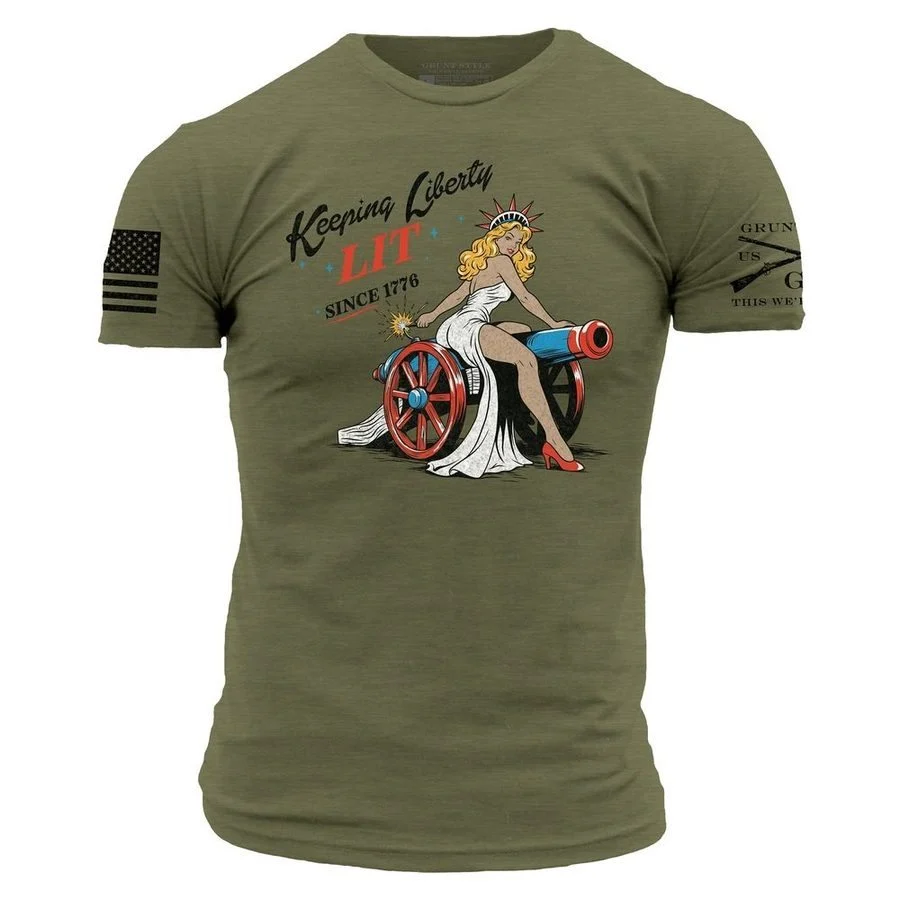 Keeping Liberty Lit T-Shirt - Military Green