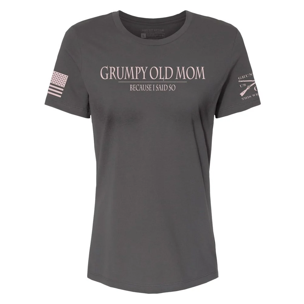 Women's Grumpy Old Mom Relaxed Fit T-Shirt - Asphalt